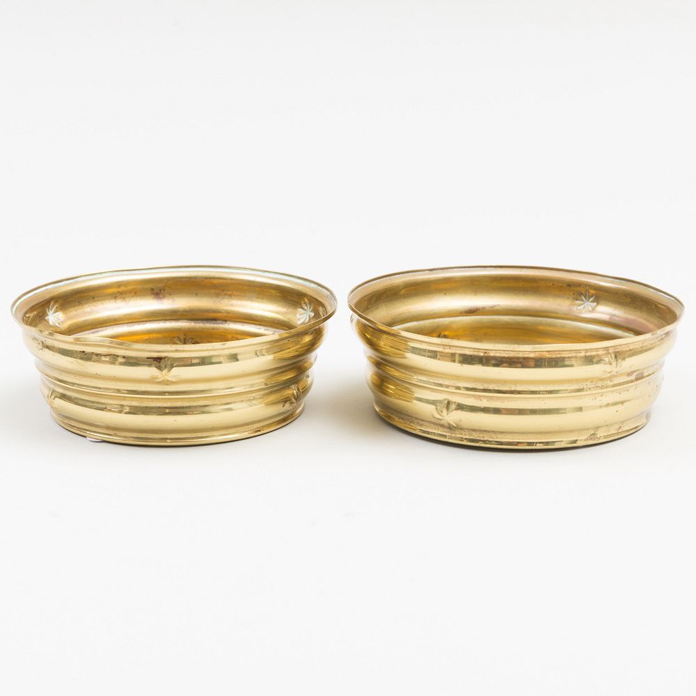 Appraisal: Two of Small Wiener Werkst tte Brass Dishes Wiener Werkst