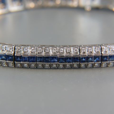 Appraisal: Sapphire Diamond Bracelet round diamonds totaling carat and square calibre