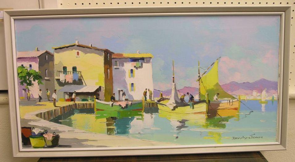 Appraisal: Doyly-John - oil on canvas entitled Fishermen at St Tropez