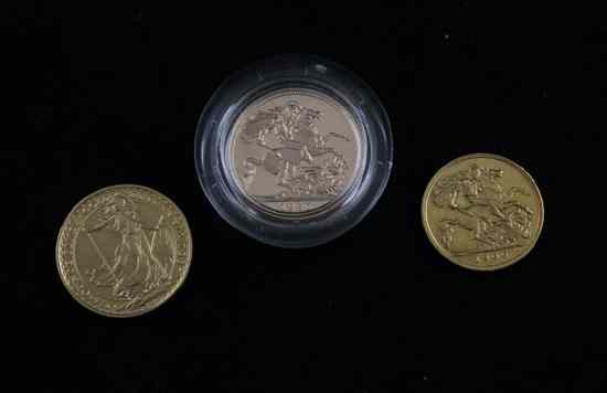 Appraisal: A gold coin a proof sovereign and a half sovereign