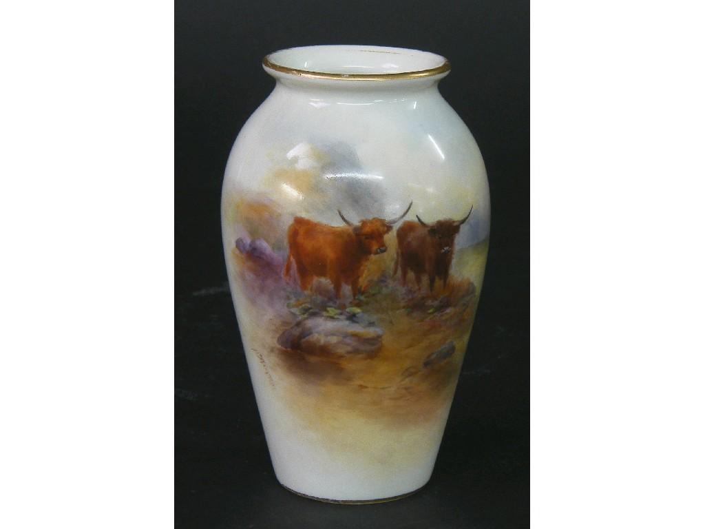 Appraisal: Small Royal Worcester ovoid vase by Harry Stinton painted with