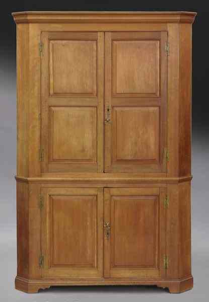 Appraisal: Pennsylvania cherry corner cabinetwith canted corners the top with two