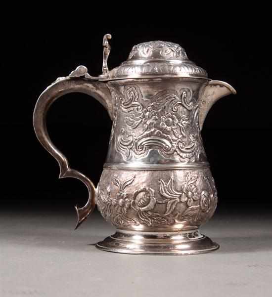 Appraisal: George II repousse sterling silver flagon John White London -'