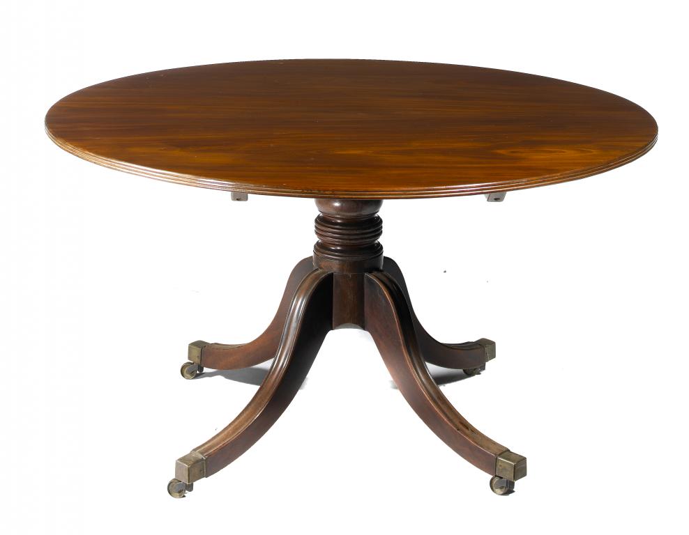 Appraisal: A WILLIAM IV BREAKFAST TABLE the circular top on lotus