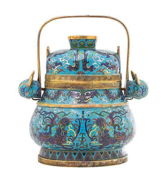 Appraisal: A Cloisonne Enamel Hu Height inches A Cloisonne Enamel Hu