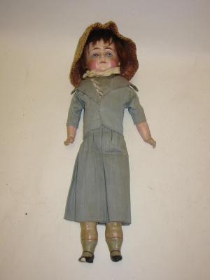 Appraisal: A late th century composition shoulder head girl doll with