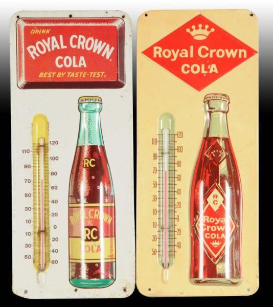 Appraisal: Lot of RC Cola Tin Thermometers Description Two with heavily