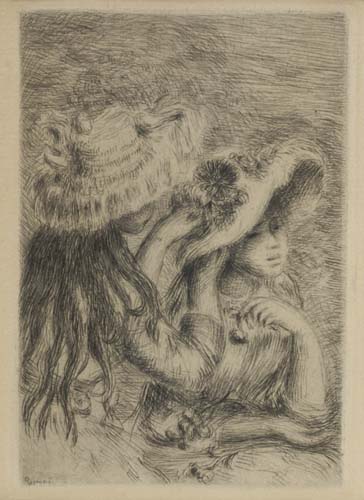 Appraisal: PIERRE-AUGUSTE RENOIR Le Chapeau pingl e planche Etching x mm