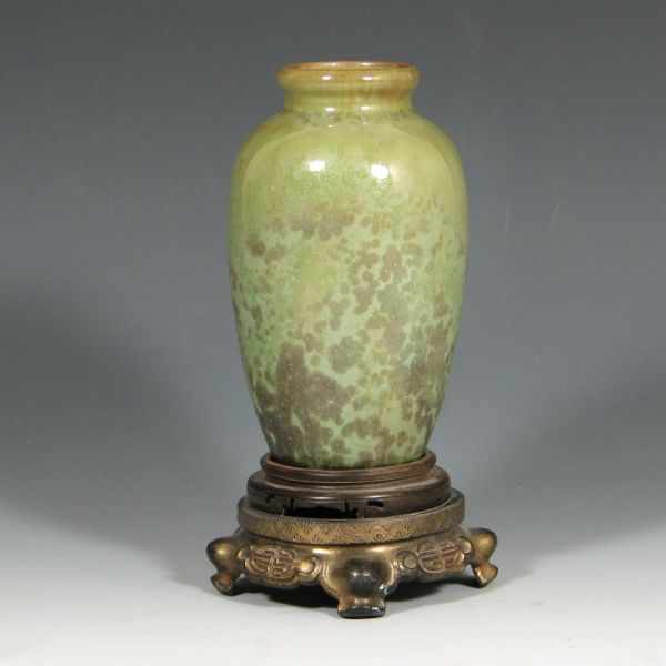 Appraisal: Fulper lamp base in leopard skin glaze The vase has