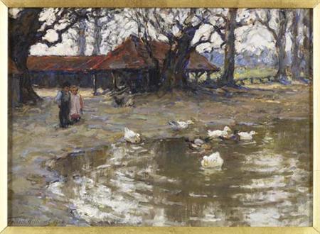 Appraisal: TERRICK WILLIAMS BRITISH - THE DUCK POND Signed and dated