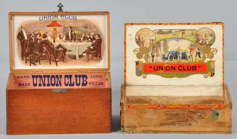 Appraisal: Lot of Rare Union Club Cigar Boxes Description Includes two