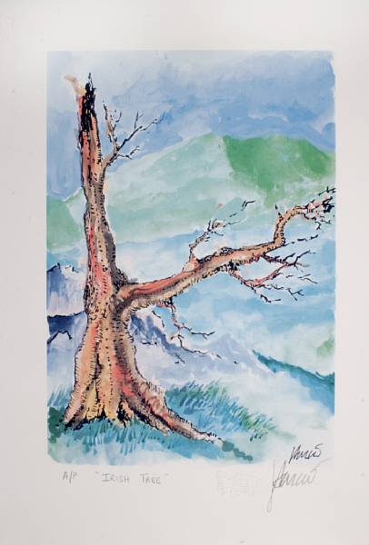 Appraisal: A Jerry Garcia signed artist's proof print titled Irish Tree