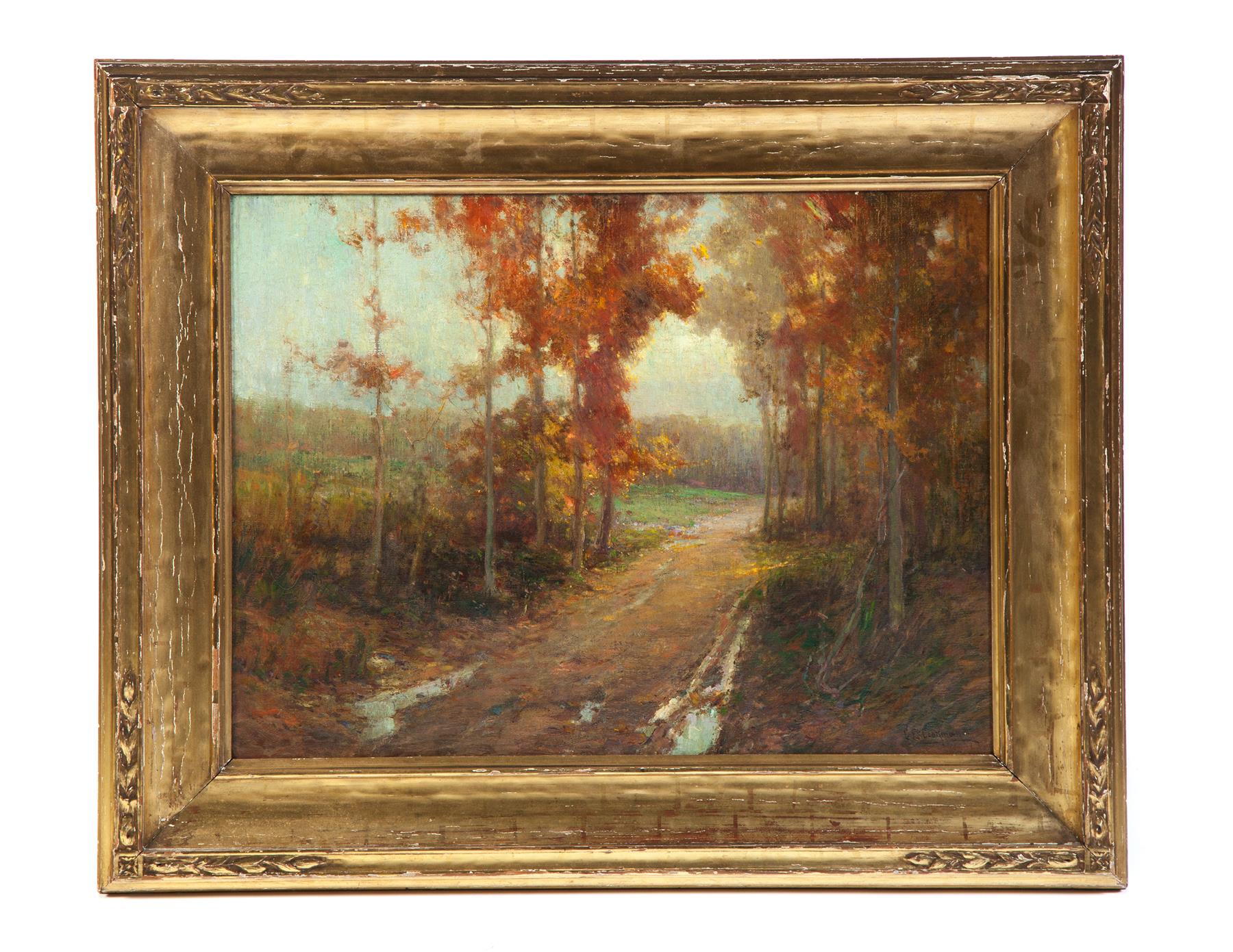 Appraisal: FALL LANDSCAPE OIL PAINTING SIGNED C E COOKMAN CHARLES EDWIN