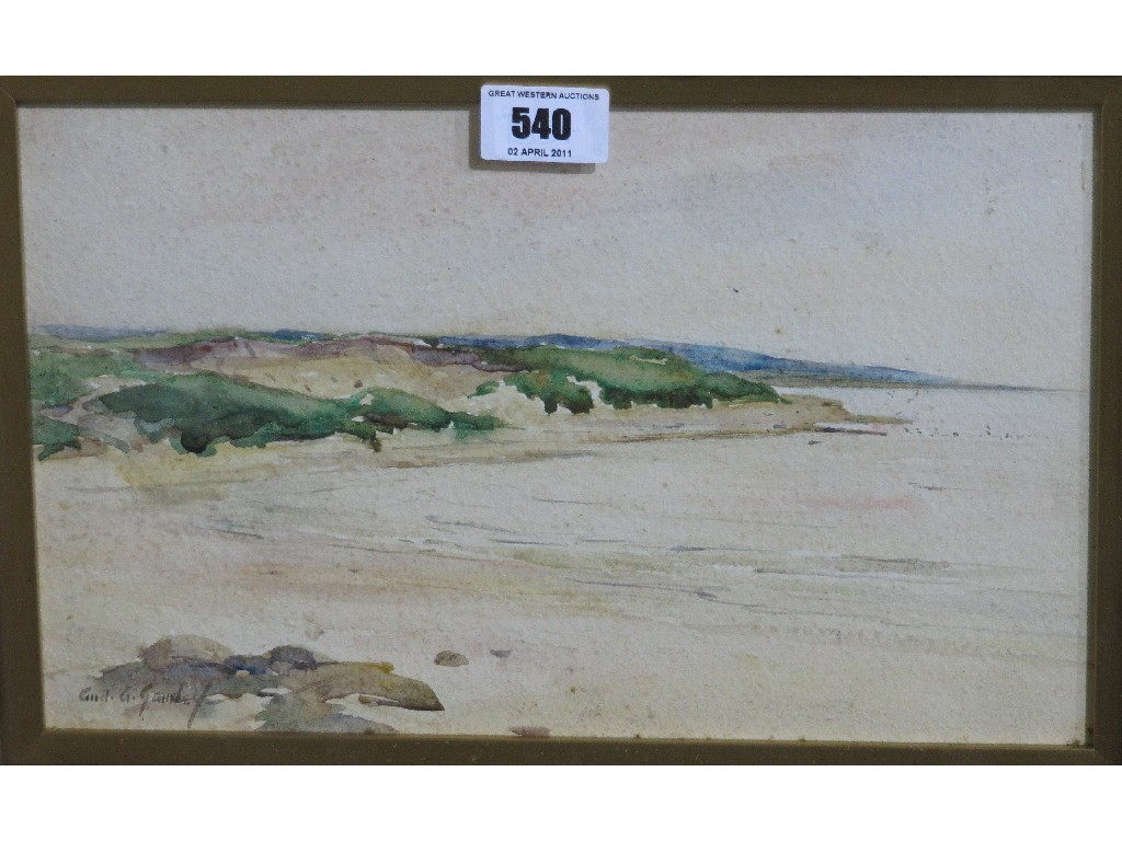 Appraisal: GEORGE G GOURLAY Watercolour 'Aberlady Bay' signed recto and signed