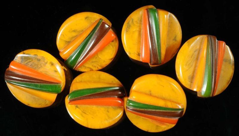 Appraisal: Lot of Bakelite Geometric Buttons Condition Excellent Size