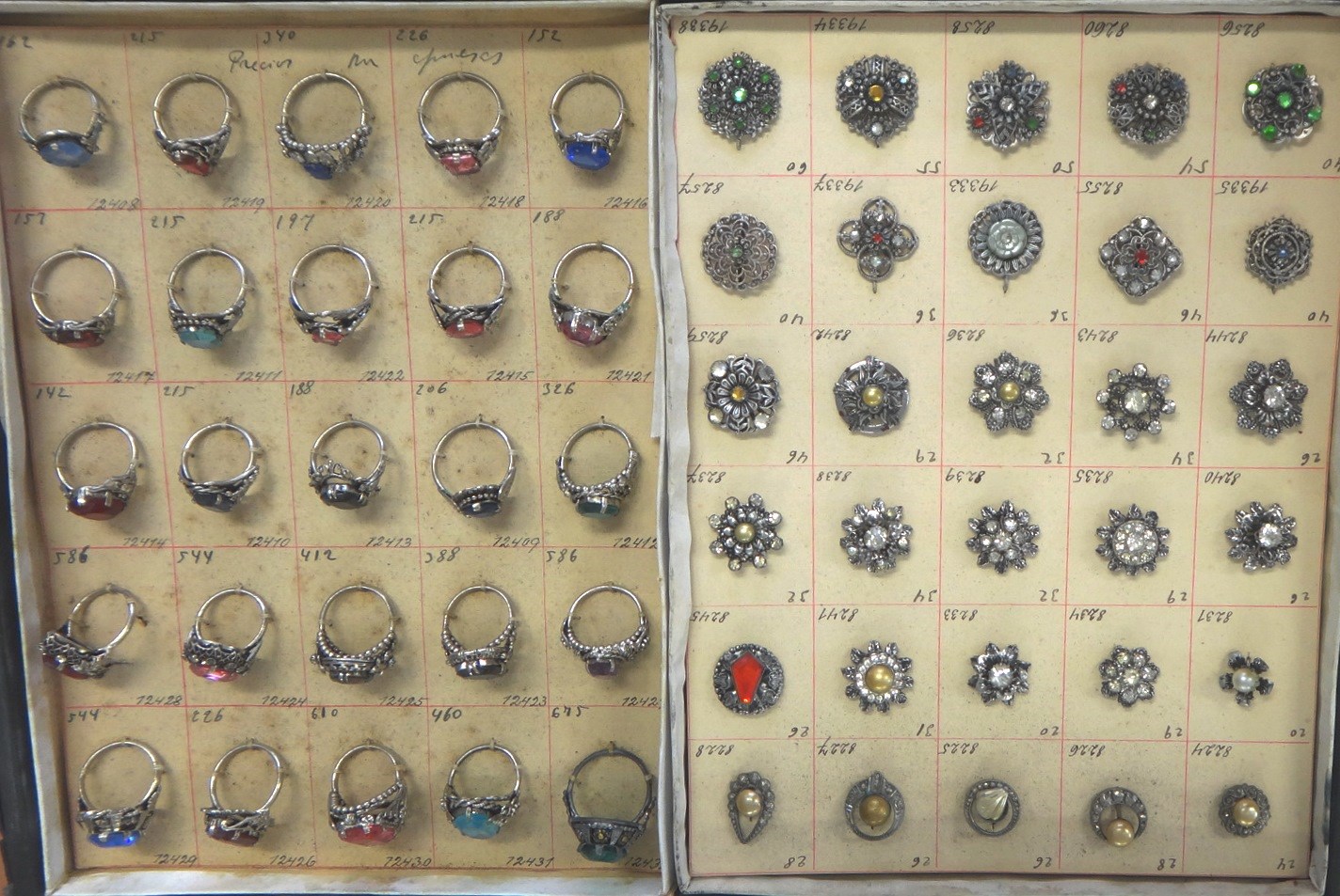 Appraisal: A quantity of Spanish trade jewellery samples c in base