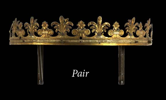 Appraisal: Pair of French Gilded Wrought-Steel Quarter Testers first quarter th