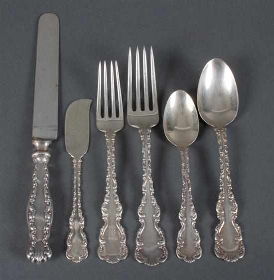 Appraisal: American sterling silver -piece partial flatware set in the ''Louis