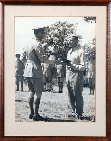 Appraisal: Large format Signal Corps photograph of King George VI awarding