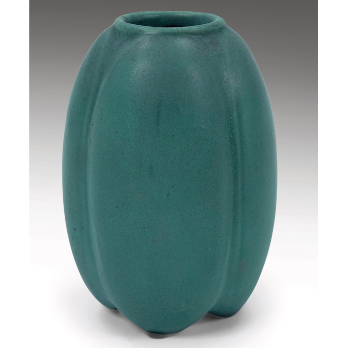 Appraisal: Teco vase shape designed by Fritz Albert low form covered