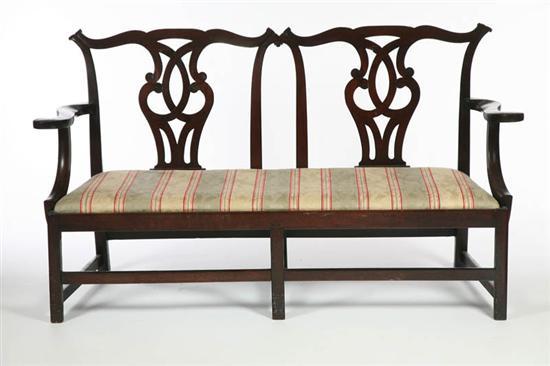 Appraisal: GEORGIAN SETTEE England late th century mahogany with old finish