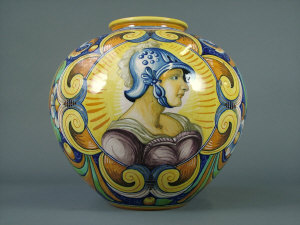 Appraisal: A Cantagalli maiolica vase late th century of ovoid form