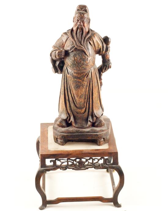 Appraisal: An Early Carved Wood and Polychromed Asian Daoist Immortal Lu