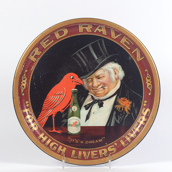 Appraisal: Red Raven High Livers Pre-Prohibition Serving TrayReference n aBrewery Red