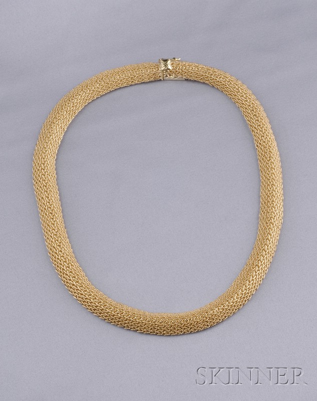 Appraisal: kt Gold Necklace Tiffany Co composed of woven arched mesh