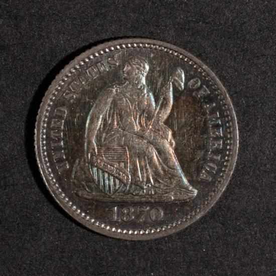 Appraisal: United States seated Liberty type silver half dime Proof with