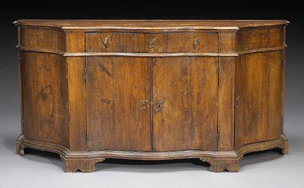 Appraisal: An Italian Baroque walnut credenza Venice late th early th