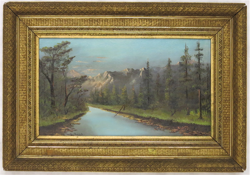 Appraisal: FRANK ROOS OIL ON CANVAS California th th century River