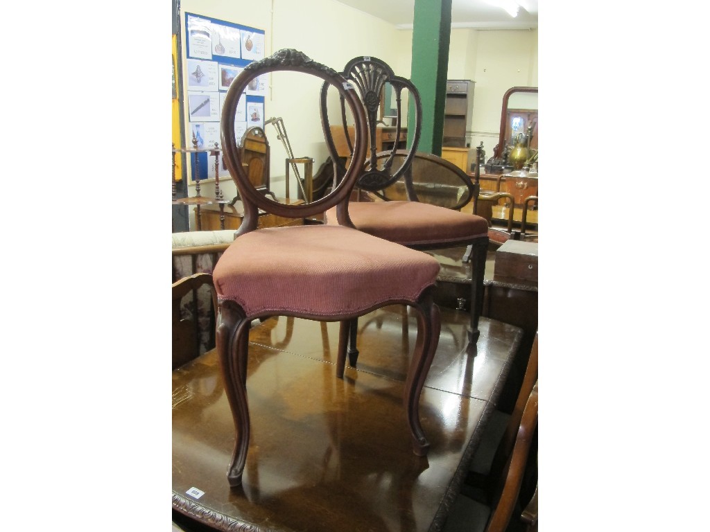 Appraisal: Victorian chair Edwardian chair dressing mirror Victorian rosewood sewing box