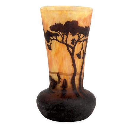 Appraisal: Daum Acid Etched Cameo Glass Vase Estimate -