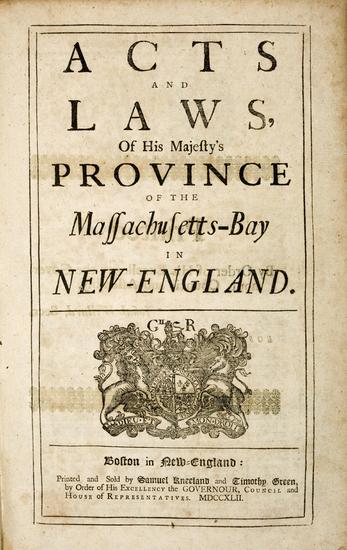 Appraisal: MASSACHUSETTS BAY The Charter Granted by Their Majesties King William