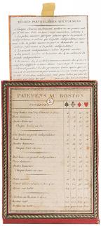 Appraisal: Boston Whist Marker Paiemens Au Boston Red Leather Case Trimmed