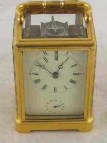 Appraisal: A th century French carriage clock alarm in gorge case