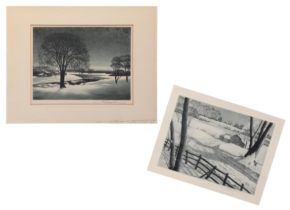 Appraisal: SAMUEL MARGOLIES New York - Country winter scenes Both signed