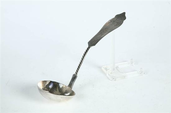 Appraisal: TWIST-HANDLED SILVER LADLE Marked for Duhme and Company Cincinnati Ohio