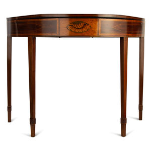 Appraisal: A George III Mahogany Marquetry Flip Top Table TH TH