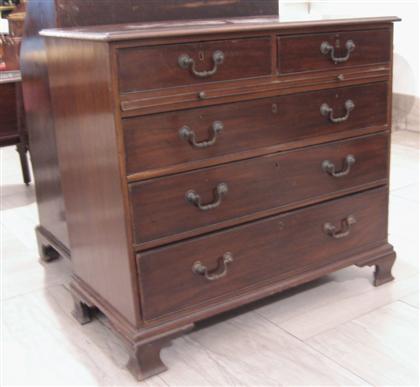 Appraisal: George III mahogany chest of drawers The rectangular molded top