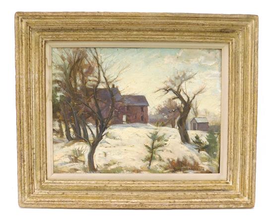 Appraisal: George Davidson Polish-American - oil on Masonite in weathered cream