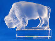 Appraisal: Lalique A glass bison in textured opaque glass on clear