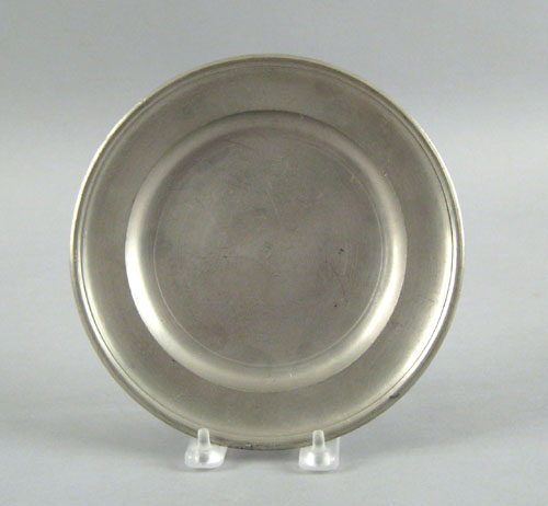 Appraisal: Hartford Connecticut pewter plate ca bearing the touch of Samuel