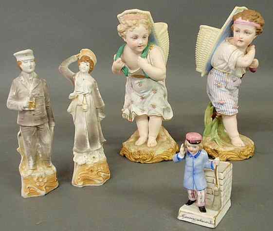 Appraisal: New Chelsea porcelain figural children planters h and three other