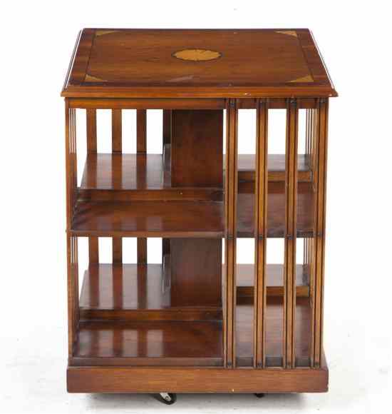 Appraisal: An English Mahogany Book Mill having a square top over