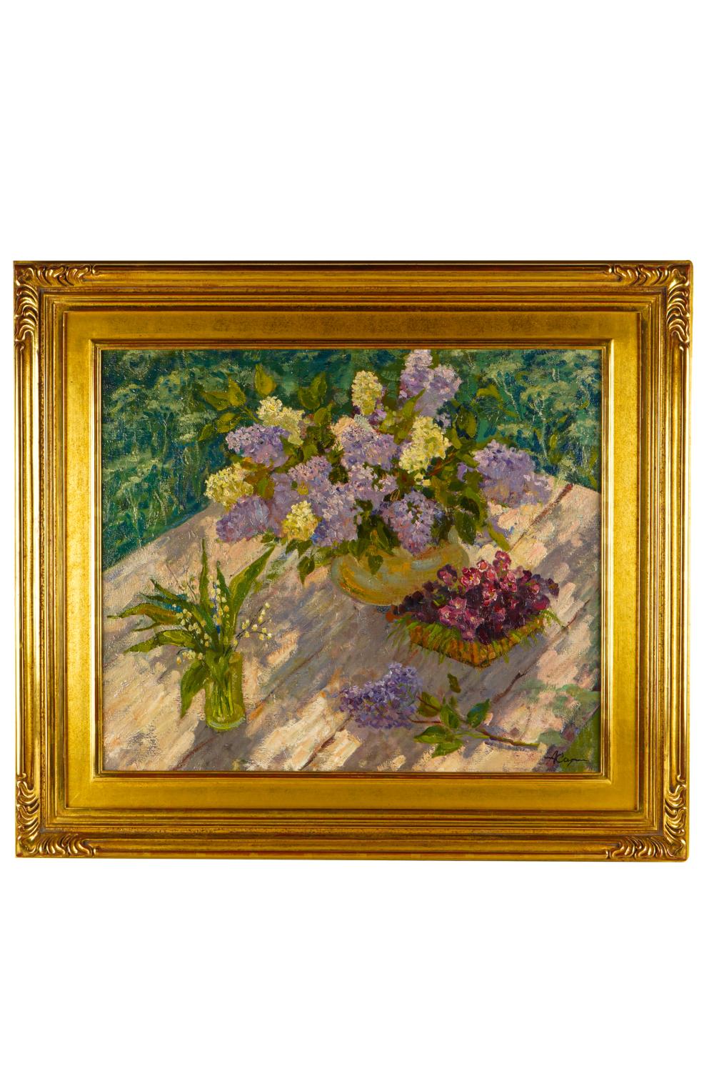 Appraisal: A SOROKA RUSSIAN SCHOOL FLORAL STILL LIFE PAINTINGA Soroka Russian