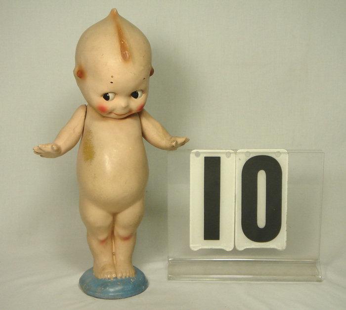 Appraisal: Rose O'Neill Kewpie Doll Composition jointed strung arms crack at