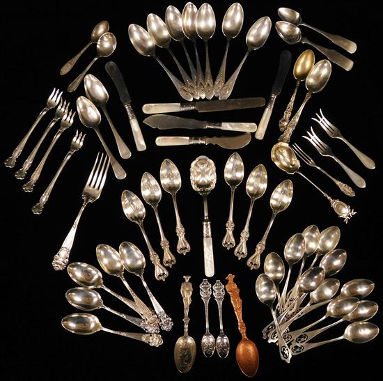 Appraisal: SILVER Large assortment of silver silver trimmed and other flatware