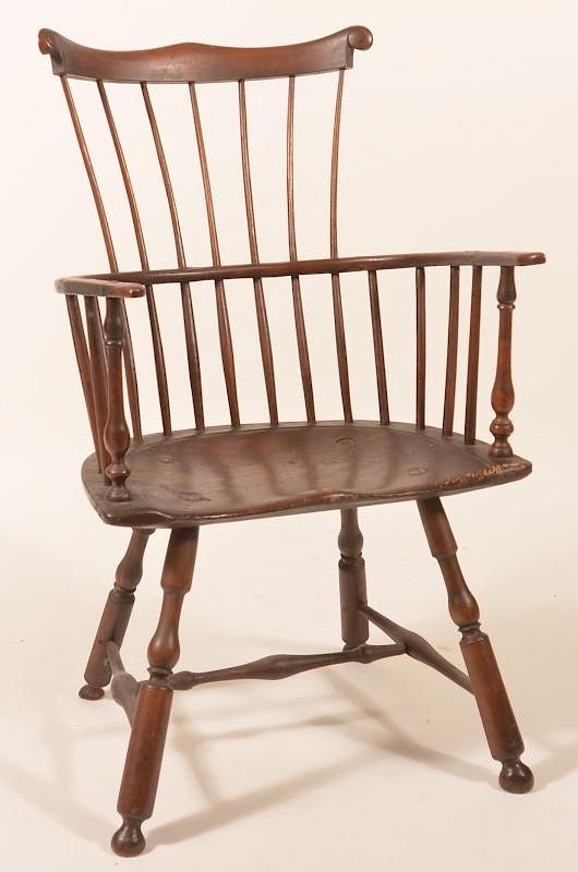 Appraisal: Pennsylvania Windsor Comb-back Armchair Pennsylvania Windsor Comb-back Armchair Replaced Serpentine